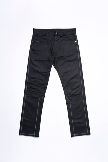 Contrast-Stitched Flared Selvedge Jeans